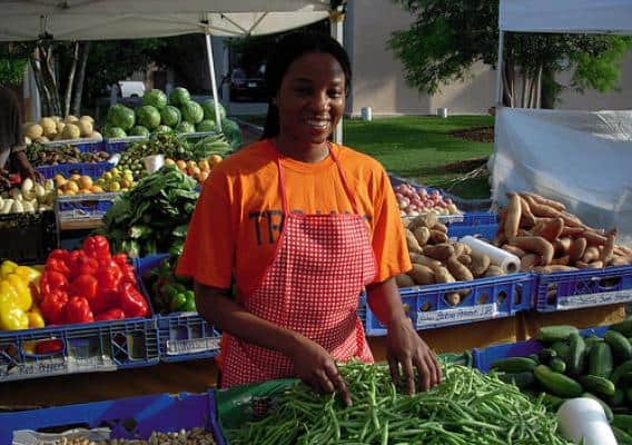 Woman at farmers market