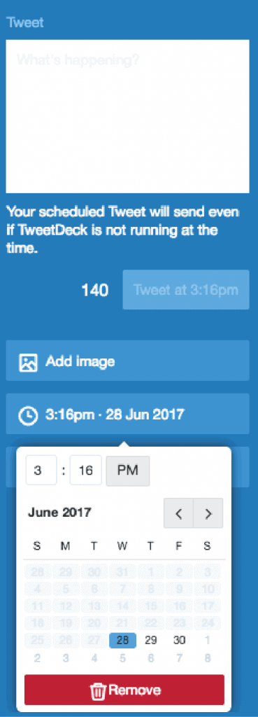 Screen shot of tweet deck