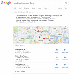 Sample "of a "Google 3-pack"