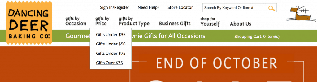 Image of Dancing Deer Baking Company home menu