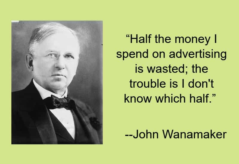 Graphic of famous John Wanamaker quote