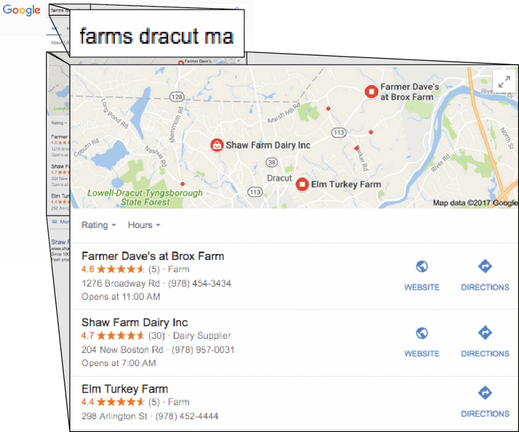 graphic showing google local search