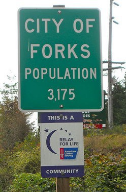 Population sign for Forks